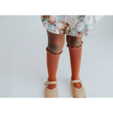 Sugar Almond Lace Top Knee High Socks