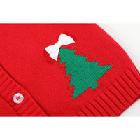 Red Christmas Tree Knit Cardigan
