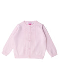 Girls Baby Pink Lightweight Pointelle Cardigan