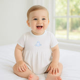 My Little Boo Embroidered Short Sleeve Bubble - Light Blue