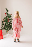 Long Sleeve Leggy Romper in Dainty Bows