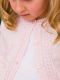 Girls Baby Pink Lightweight Pointelle Cardigan
