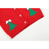 Red Christmas Tree Knit Cardigan