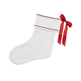 White Velvet Blank Christmas Smocked Stocking