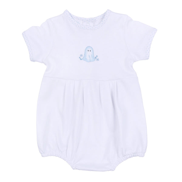 My Little Boo Embroidered Short Sleeve Bubble - Light Blue
