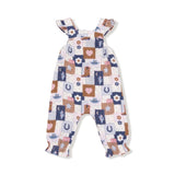 Patchwork Cowgirl - Smocked Overall and Ribbed Bodysuit