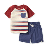 Stripe Boy Tee & Shorts Set