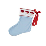 Light Blue Santa Smocked Christmas Stocking