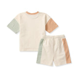Color Blocked Tee & Shorts Set