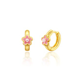 18K Gold Plated Girls Huggie Earrings