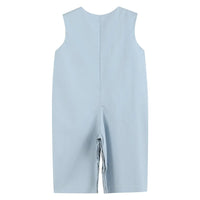 Light Gray 'boo' Applique Overalls