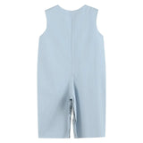 Light Gray 'boo' Applique Overalls