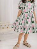 Aura Poplin Dress in Christmas Tree