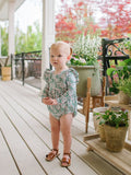 Leah Romper in Wildflower Grid