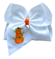 Pumpkin Trio Embroidered Hair Bow