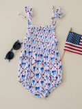 Smocked Red, White and Bows Bamboo Bubble