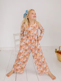 Long Sleeve Leggy Romper in Pumpkin Bouquet