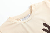 Sand Beige Reindeer Shirt and Brown Pants Set