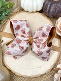 Turkey Print Gingham Bow | Thanksgiving Hair Bow | Clip or Headband