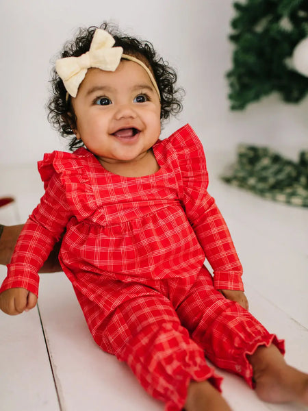 Mabel Romper in Red Picnic Plaid