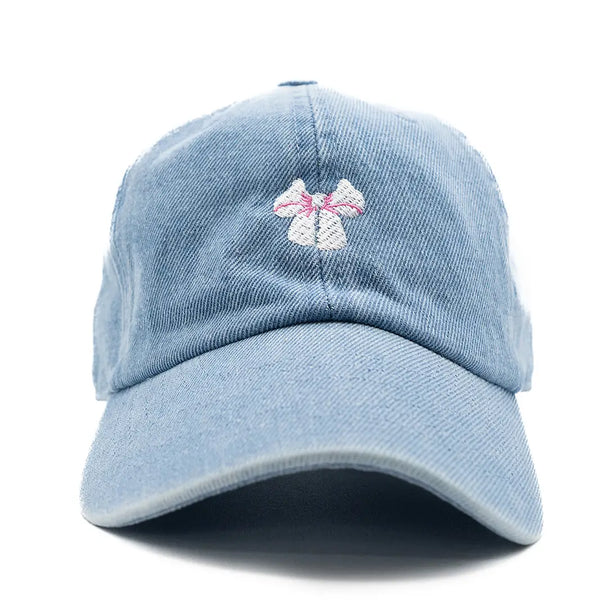 Tiny White Bow Baseball Hat