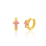 18K Gold Plated Girls Huggie Earrings