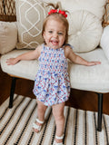 Smocked Red, White and Bows Bamboo Bubble
