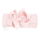 Wide Pantyhose Headband with Classic Grosgrain Bow