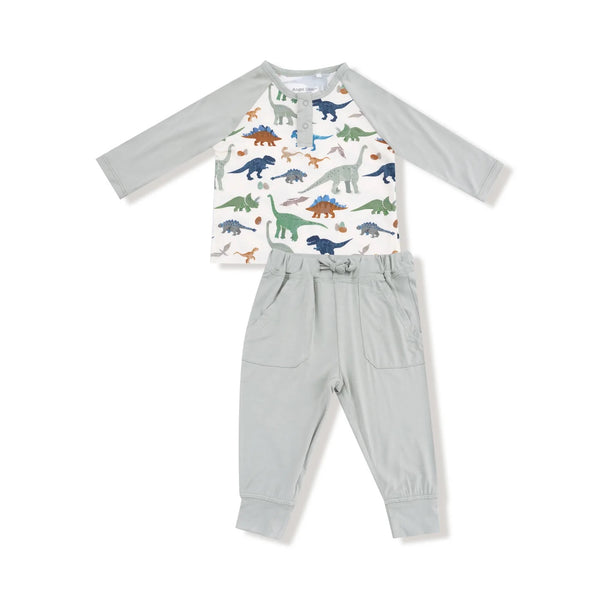Washy Dinos - L/S Raglan Henley + Jogger