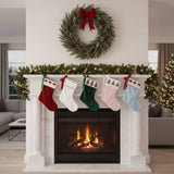 Red Velvet Santa Smocked Christmas Stocking