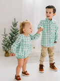 Boys Button Down in Winter Plaid