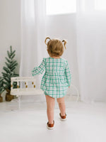 Thalia Poplin Romper in Winter Plaid