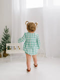 Thalia Poplin Romper in Winter Plaid