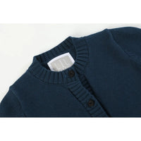 Navy Blue Christmas Santa Knit Cardigan