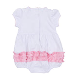 Precious Pumpkins Embroidered Ruffle Short Sleeve Bubble - Pink
