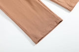 Sand Beige Reindeer Shirt and Brown Pants Set