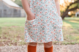 Fall Floral Twirling Pocket Dress