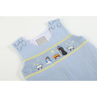 Light Blue Nativity Smocked Overalls