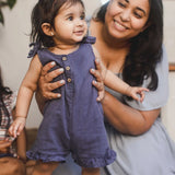 Blue Smoke Gauze Romper