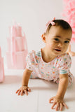 Puffed Rosie Romper in Sugar Plum