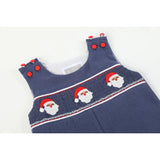 Navy Blue Santa Smocked Overalls