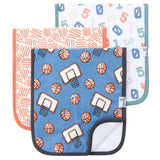 Three baby blankets with different patterns on a white background