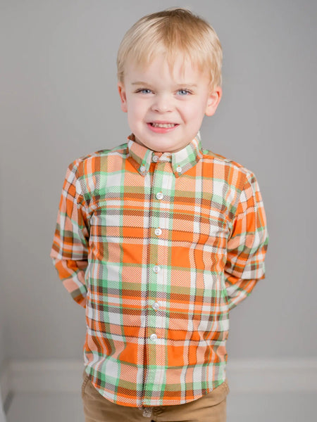 Autumn Plaid Collared Button Down Shirt
