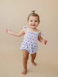 Smocked Red, White and Bows Bamboo Bubble