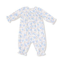 Baby Blue Floral - Smocked Romper