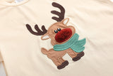 Sand Beige Reindeer Shirt and Brown Pants Set
