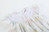 Bouquet Floral Smocked Flutter Romper