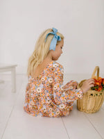 Long Sleeve Leggy Romper in Pumpkin Bouquet