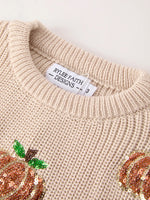 Pumpkin Sequin Sweater
