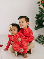 Mabel Romper in Red Picnic Plaid